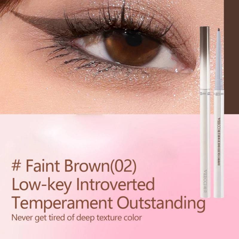VEECCI 1.5mm Round Eyeliner Pencil No Smooning Waterproof Long-lasting (0.05g)