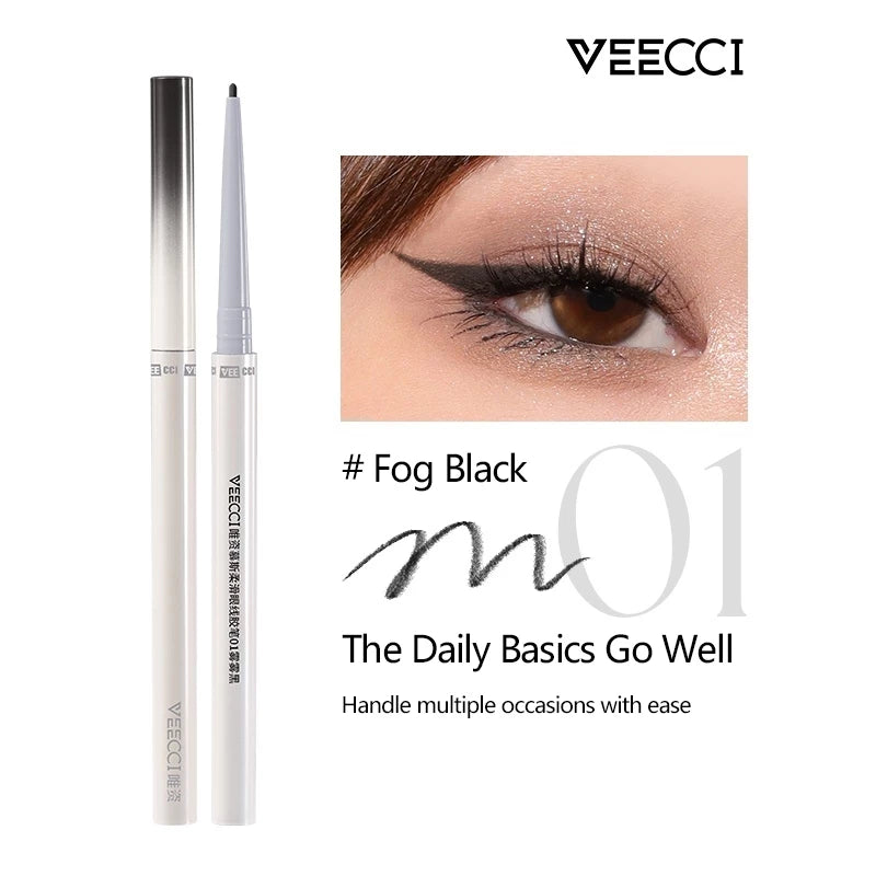 VEECCI 1.5mm Round Eyeliner Pencil No Smooning Waterproof Long-lasting (0.05g)