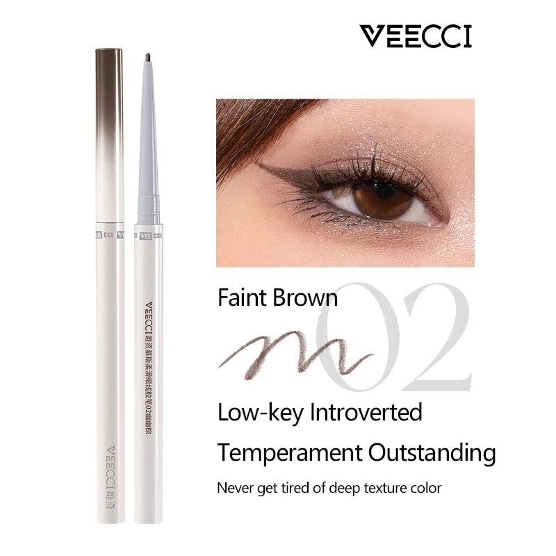 VEECCI 1.5mm Round Eyeliner Pencil No Smooning Waterproof Long-lasting (0.05g)