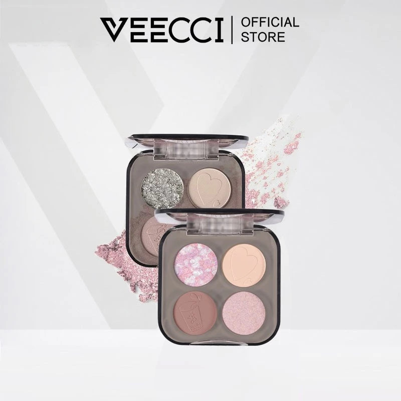 VEECCI Eyeshadow Palette Matte Glitter Shine Waterproof Long-Lasting (5.2g)