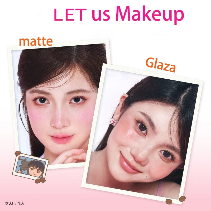VEECCI X Chibi Maruko - Chan Blush Two Blush Paste Bring Powder Puff 3d Face Multipurpose Nature Blush Three Colors 3g/4.2g