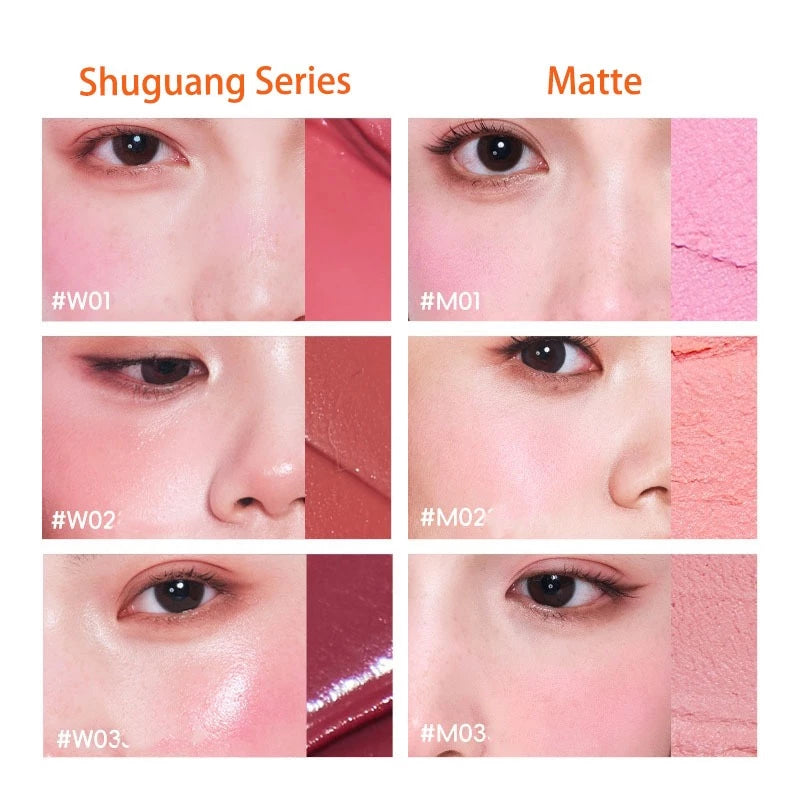 VEECCI X Chibi Maruko - Chan Blush Two Blush Paste Bring Powder Puff 3d Face Multipurpose Nature Blush Three Colors 3g/4.2g