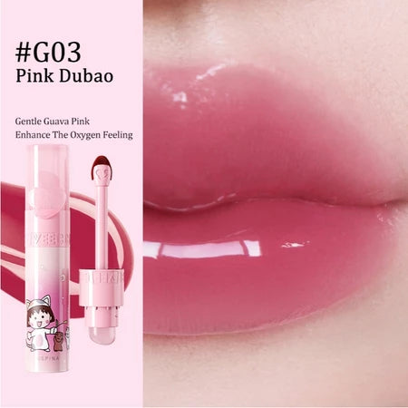 VEECCI X Chibi Maruko-Chan Lip Gloss Gloss 2 In 1 With Lip Brush Portable Long Lasting 2.5g