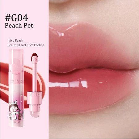 VEECCI X Chibi Maruko-Chan Lip Gloss Gloss 2 In 1 With Lip Brush Portable Long Lasting 2.5g