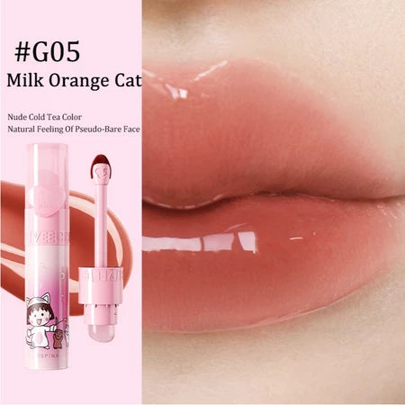 VEECCI X Chibi Maruko-Chan Lip Gloss Gloss 2 In 1 With Lip Brush Portable Long Lasting 2.5g