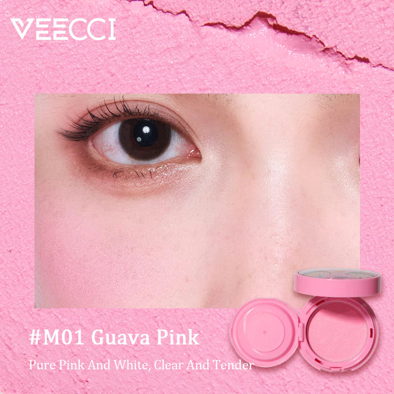 VEECCI X Chibi Maruko - Chan Blush Two Blush Paste Bring Powder Puff 3d Face Multipurpose Nature Blush Three Colors 3g/4.2g