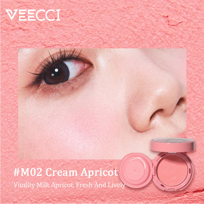 VEECCI X Chibi Maruko - Chan Blush Two Blush Paste Bring Powder Puff 3d Face Multipurpose Nature Blush Three Colors 3g/4.2g