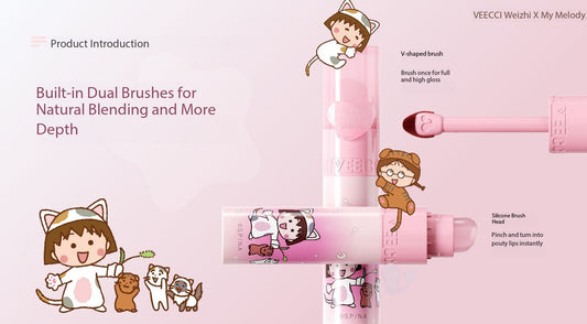 VEECCI x Chibi Maruko-Chan Lip Gloss Review – Cute, Portable, and Long-Lasting