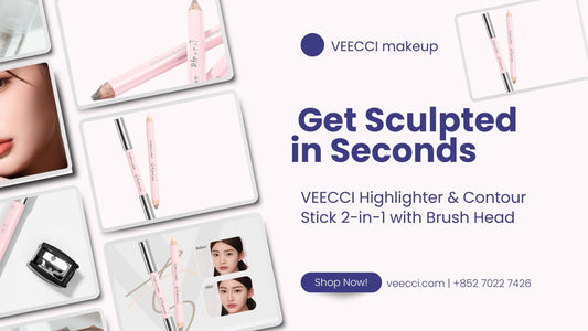 ✨ Get Sculpted in Seconds — VEECCI 2-in-1 Highlighter & Contour Stick with Brush