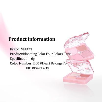 Phấn má hồng dạng bột VEECCI Highlight 4 trong 1 dạng kem lì đa năng (6g)