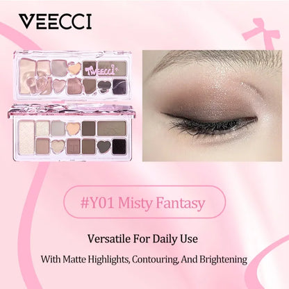 VEECCI Ribbon Fantasy Eye Shadow Plate Lasting Glitter - 11 Colors