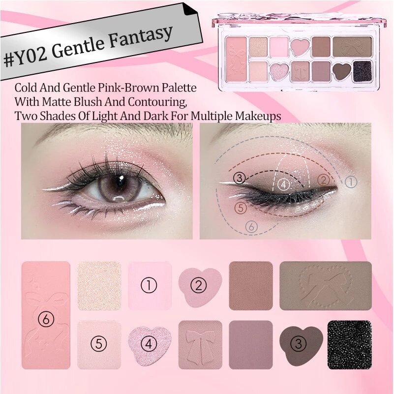 VEECCI Ribbon Fantasy Eye Shadow Plate Glitter Tahan Lama - 11 Warna