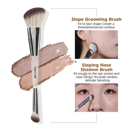 VEECCI Light Shadow Sculpting Dual Head Grooming Brush Contour Makup Brush