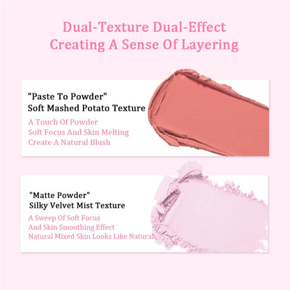 VEECCI Blush Highlight Two-color Mashed Potatoes Texture Whitening Lasting Nature 4.5g