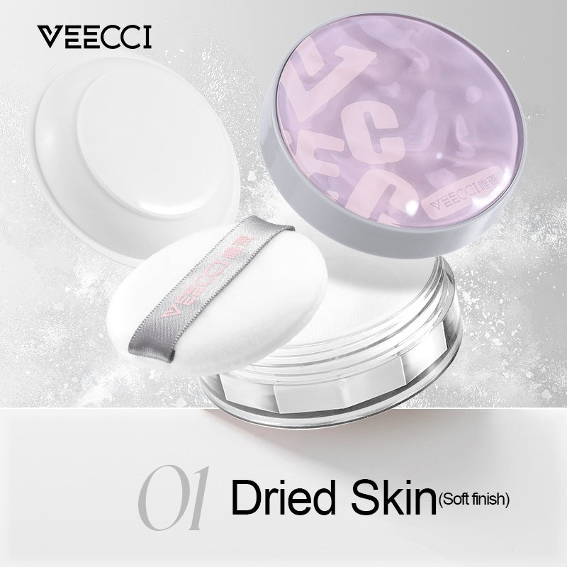 VEECCI Loose Powder Oil Control Matte Waterproof Lasting 8 Hour with Face Powder Puff 6.5g