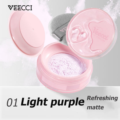 VEECCI Loose Powder Oil Control Matte Waterproof Lasting 8 Hour with Face Powder Puff 6.5g