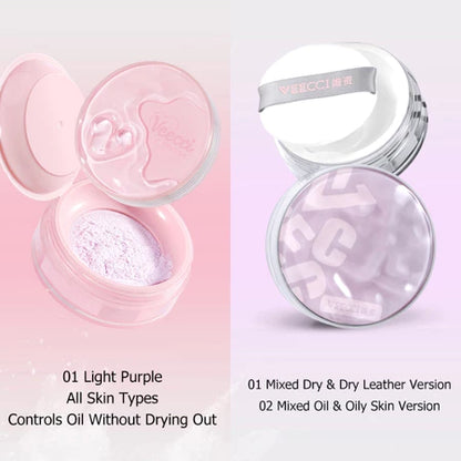 VEECCI Loose Powder Oil Control Matte Waterproof Lasting 8 Hour with Face Powder Puff 6.5g