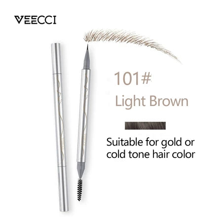 VEECCI Eyebrow Pencil Ultra Fine Brush Double Head Smooth Long Lasting Tint Natural 0.45ml