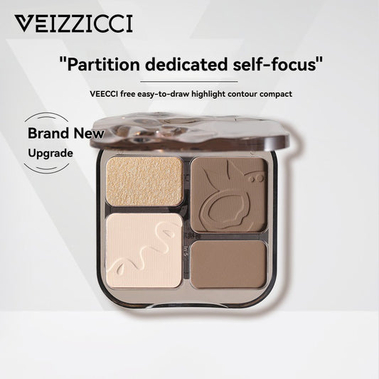 VEIZZICCI Contour Highlight Palette Brightens Skin Tone Natural Long-lasting Waterproof Makeup 8g（副本）