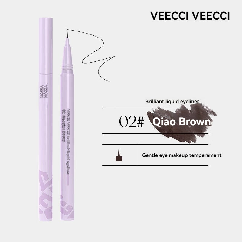 VEECCI Liquid Eyeliner & Silkworm Pencil 0.005mm Fine Tip Quick-dry Evenly Pigmented 0.55m