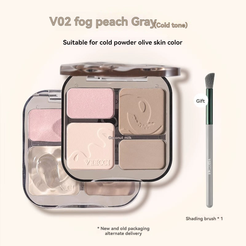 VEECCI Contour Highlight Palette Brightens Skin Tone Natural Long-lasting Waterproof Makeup 8g