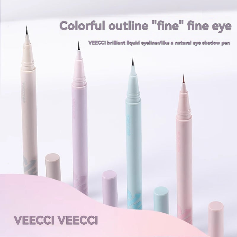 VEECCI Liquid Eyeliner & Silkworm Pencil 0.005mm Fine Tip Quick-dry Evenly Pigmented 0.55m