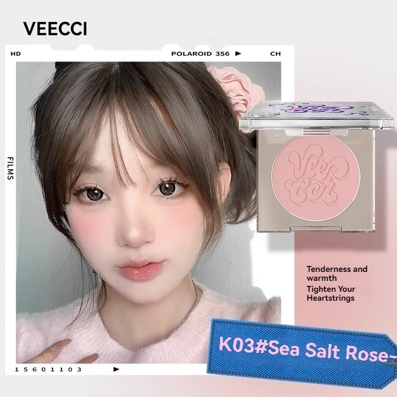 VEECCI Powder Blush Lightweight Smooth Blendable Long-lasting All-Day Face Enhancing Makeup Color