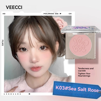 VEECCI Powder Blush Lightweight Smooth Blendable Long-lasting All-Day Face Enhancing Makeup Color