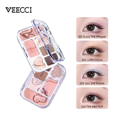 VEECCI Fantasy Lace Series 6-Color Eyeshadow Palette - Highly Pigmented & Shimmery Finish