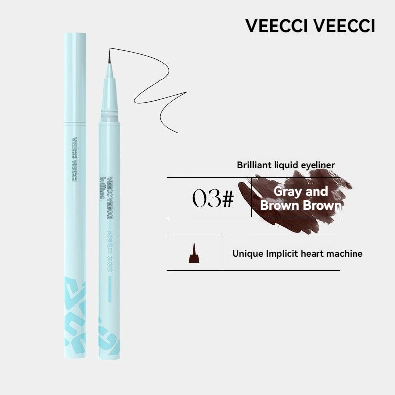 VEECCI Liquid Eyeliner & Silkworm Pencil 0.005mm Fine Tip Quick-dry Evenly Pigmented 0.55m