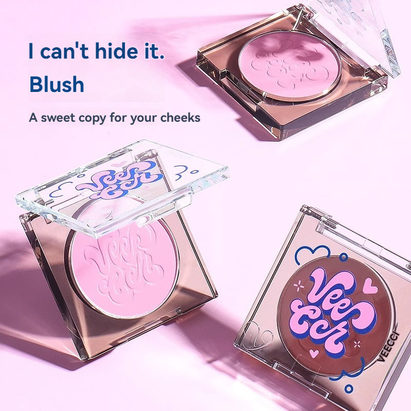 VEECCI Powder Blush Lightweight Smooth Blendable Long-lasting All-Day Face Enhancing Makeup Color