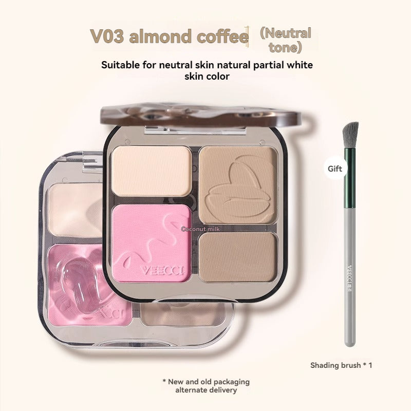 VEECCI Contour Highlight Palette Brightens Skin Tone Natural Long-lasting Waterproof Makeup 8g