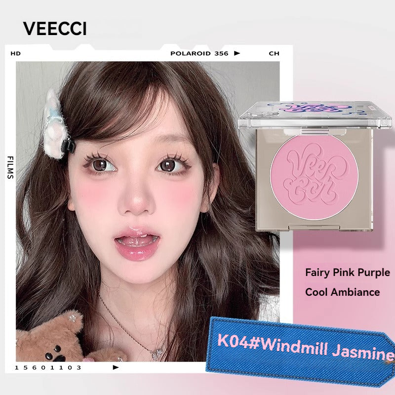 VEECCI Powder Blush Lightweight Smooth Blendable Long-lasting All-Day Face Enhancing Makeup Color