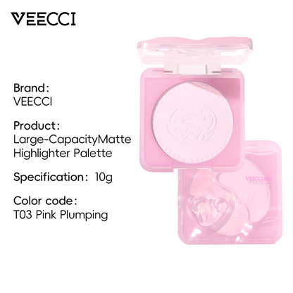 VEECCI Soft Pink Matte Highlight Powder – Long-Lasting Oil-Control Brightening Palette (10g)