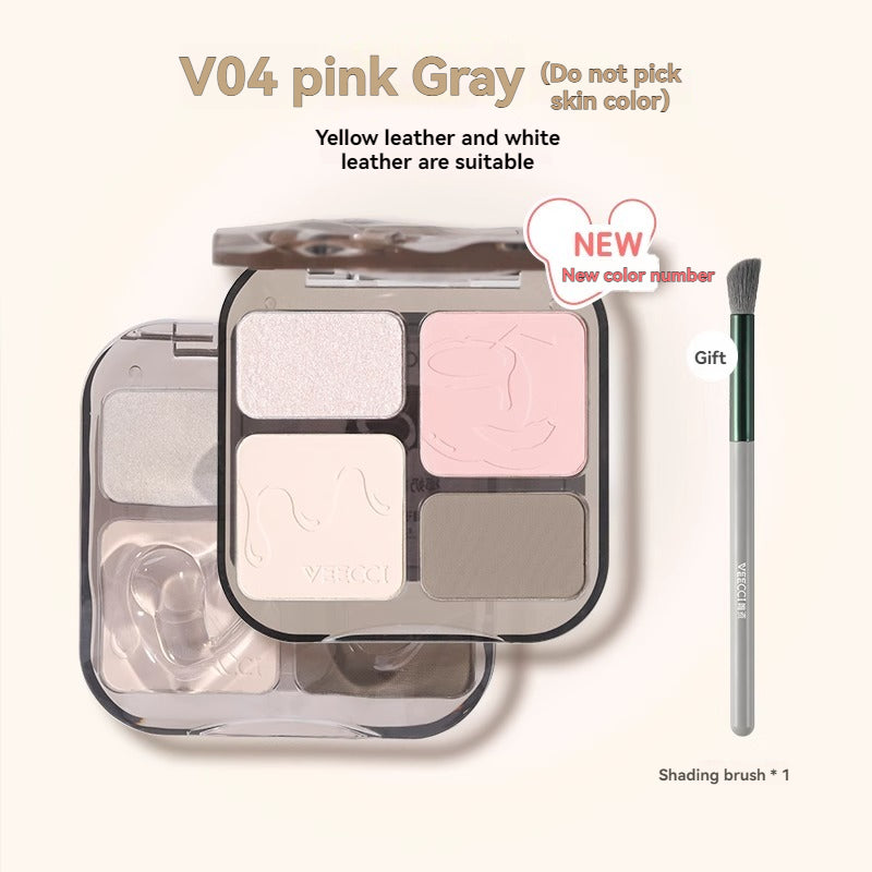VEECCI Contour Highlight Palette Brightens Skin Tone Natural Long-lasting Waterproof Makeup 8g