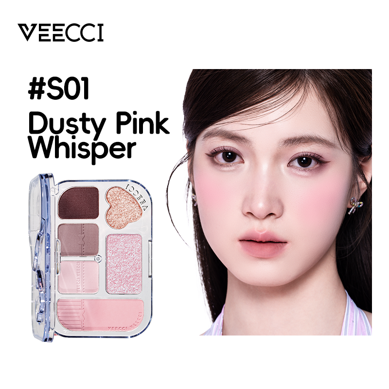 VEECCI Fantasy Lace Series 6-Color Eyeshadow Palette - Highly Pigmented & Shimmery Finish