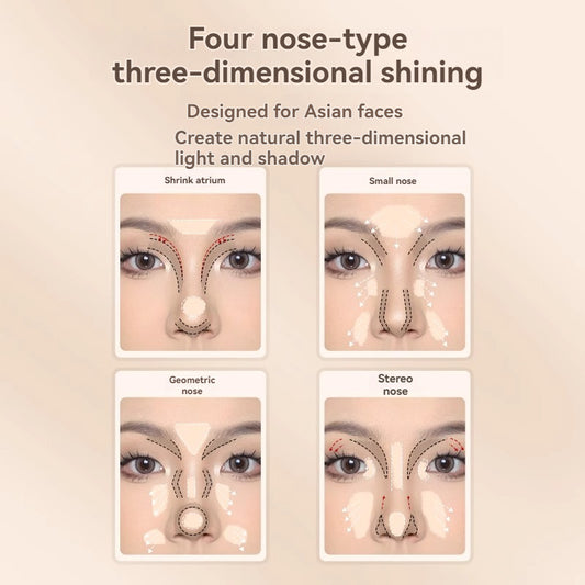 VEECCI Blush Contour & Highlight Palette Matte Brightening Nose Shadow Pearlescent Nature (8g)