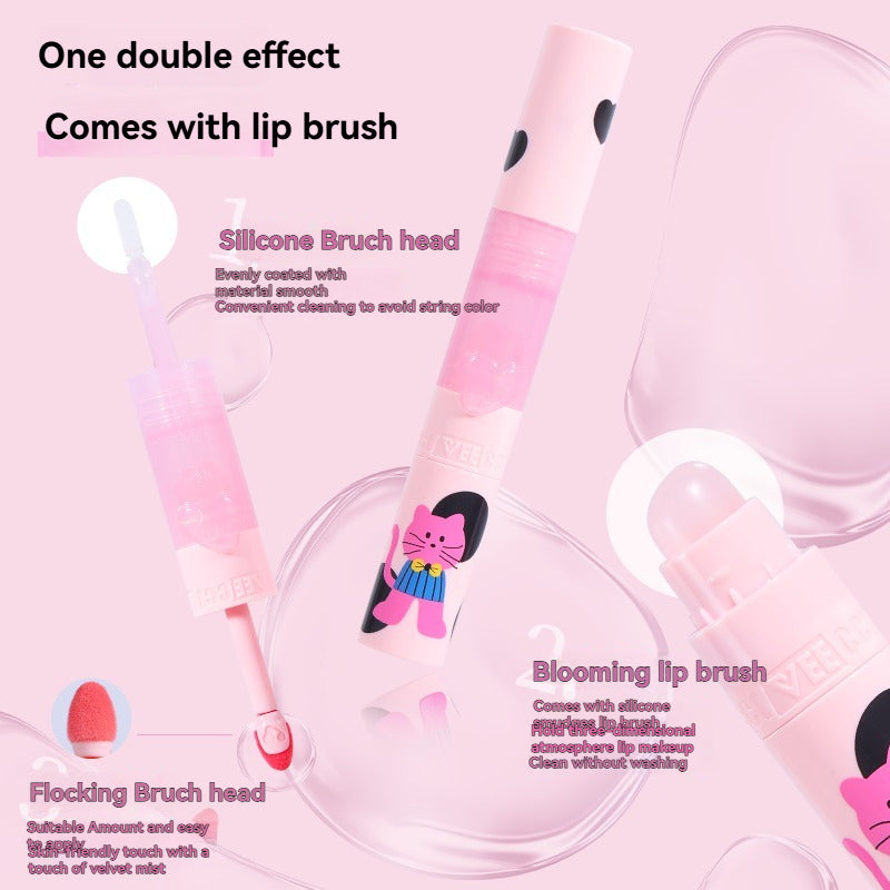 VEECCI Double-Head Lip Glaze with silicone lip brush Sweetheart Cat lip gloss Series