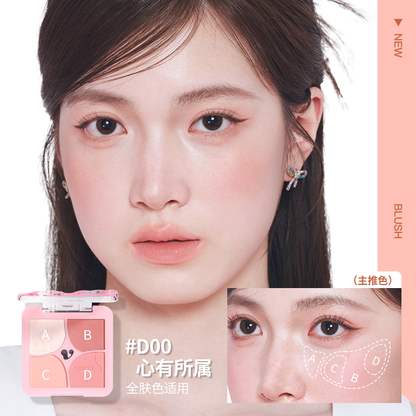 VEECCI Powder Blusher Highlight 4 in 1 Cream Matte Multi Purpose (6g)