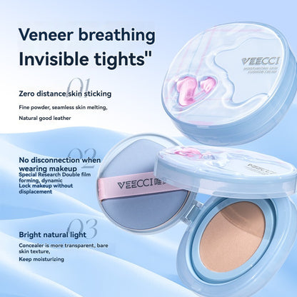 VEECCI Second-Skin Cushion Foundation – Natural Glow, Lightweight & Long Wear