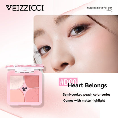 VEIZZICCI Powder Blusher Highlight 4 in 1 Cream Matte Multi Purpose (6g)（副本）