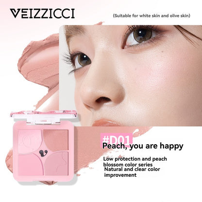 VEIZZICCI Powder Blusher Highlight 4 in 1 Cream Matte Multi Purpose (6g)（副本）