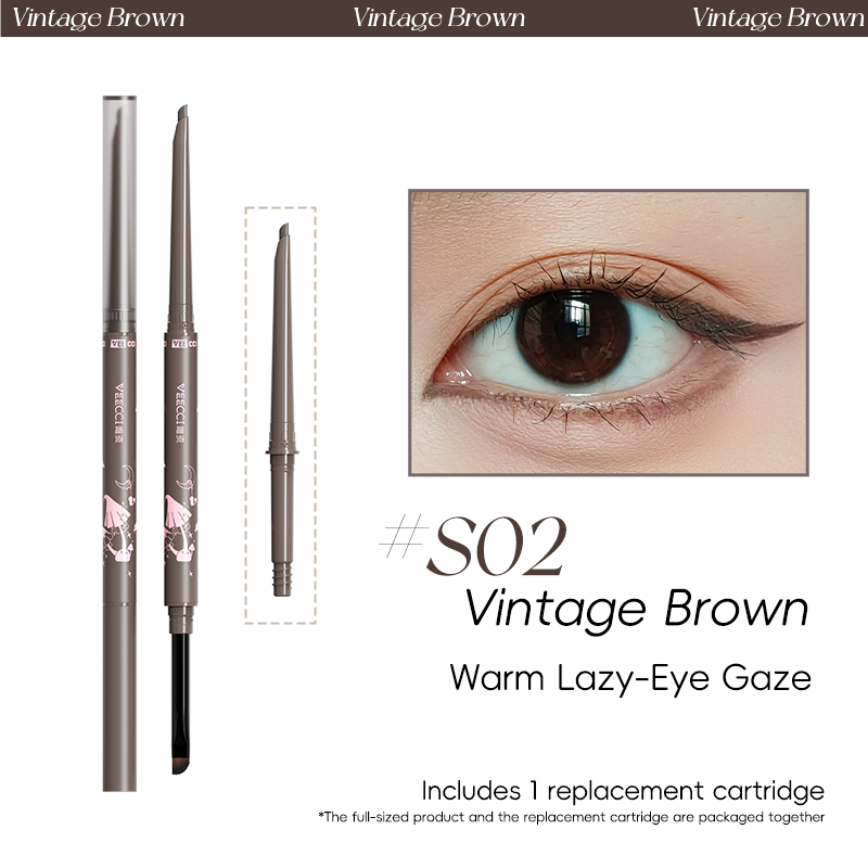 VEECCI Eyeliner Gel Texture Double-ended Smooth Not Easy To Smudge Waterproof and Sweat-proof 60mg