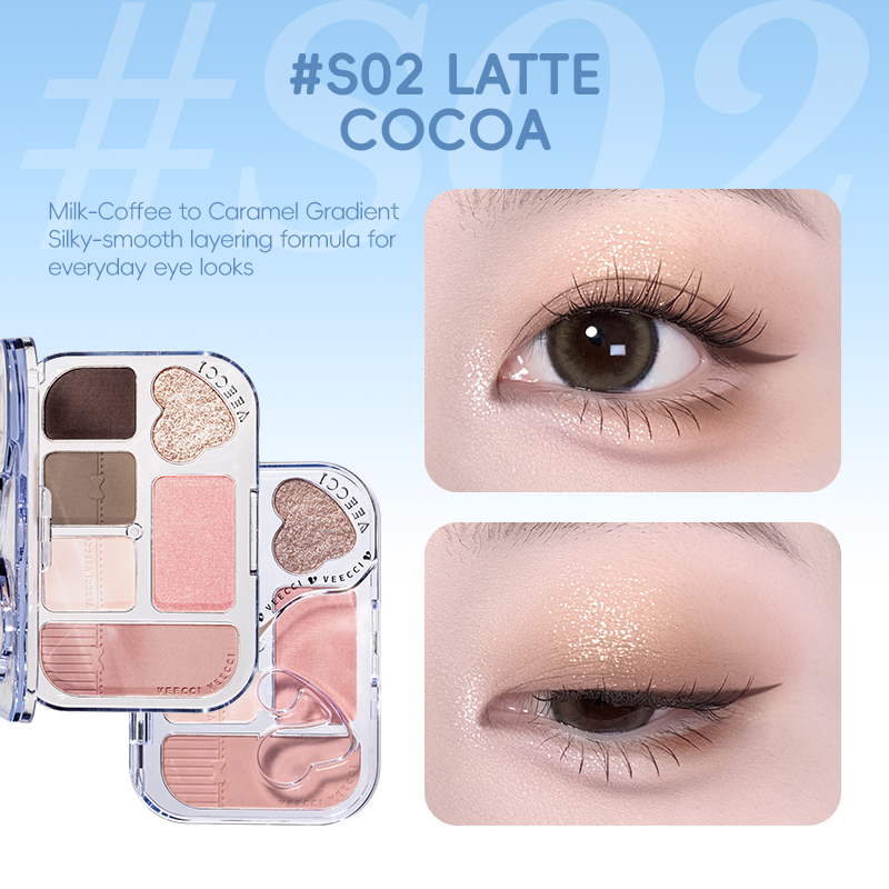 VEECCI Fantasy Lace Series 6-Color Eyeshadow Palette - Highly Pigmented & Shimmery Finish