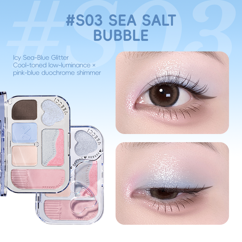 VEECCI Fantasy Lace Series 6-Color Eyeshadow Palette - Highly Pigmented & Shimmery Finish