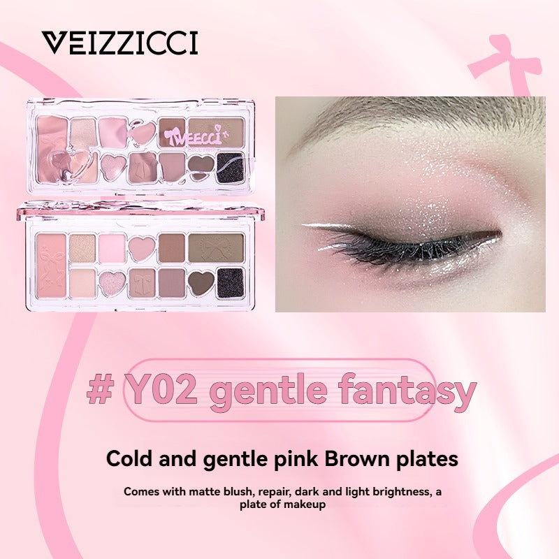 VEIZZICCI Ribbon Fantasy Eye Shadow Plate Lasting Glitter - 11 Colors