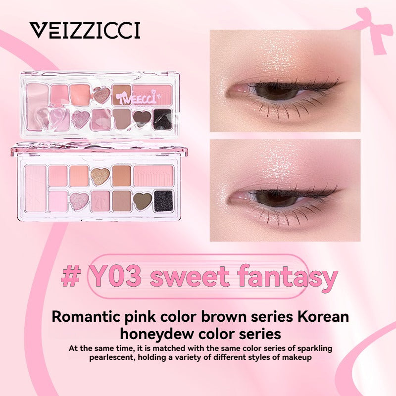 VEIZZICCI Ribbon Fantasy Eye Shadow Plate Lasting Glitter - 11 Colors