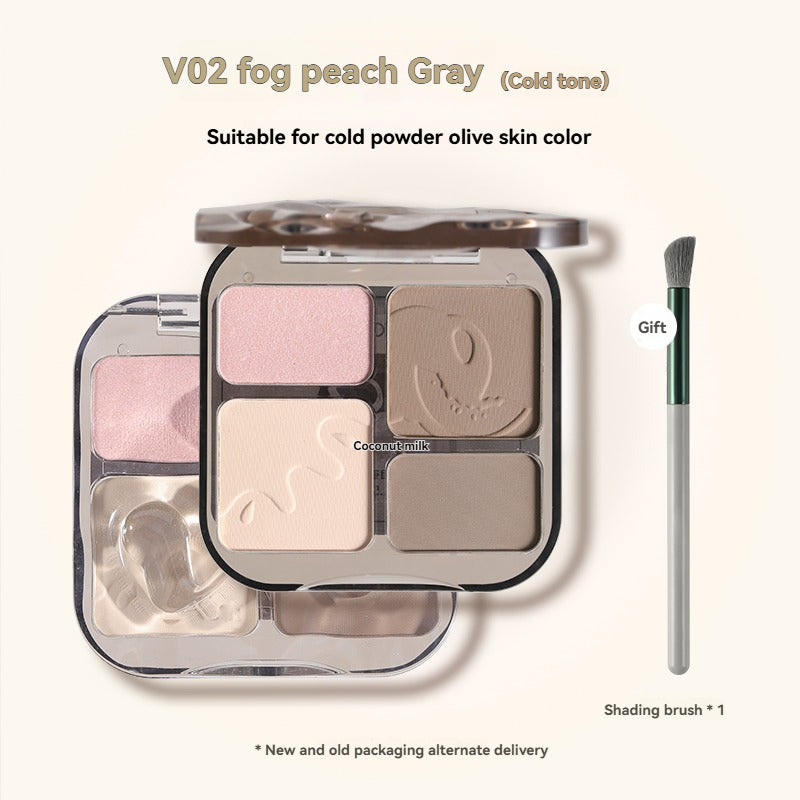 VEIZZICCI Contour Highlight Palette Brightens Skin Tone Natural Long-lasting Waterproof Makeup 8g（副本）