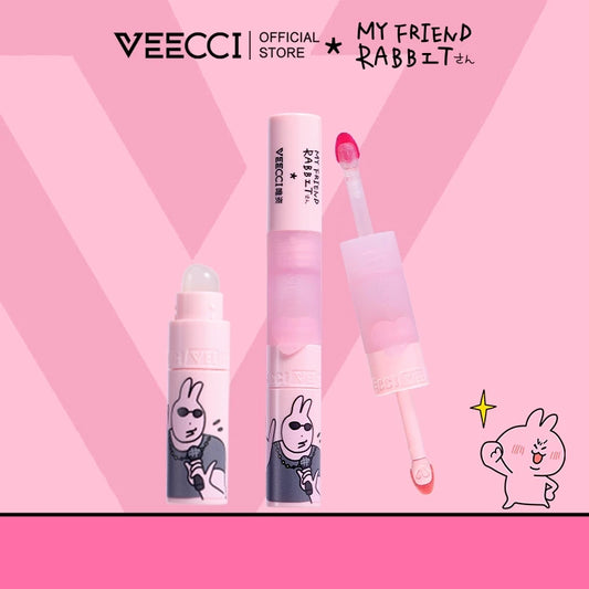 VEECCI Friend Rabbit Lip Glaze With Double Head Waterlight Moisturizing (4g)