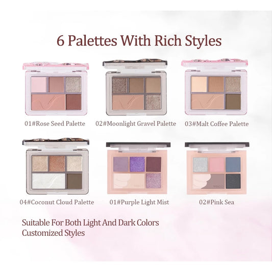 VEECCI Eye Shadow Board Pearl Sparkling Earth Suitable For Beginners - 5 Color (5.2g)